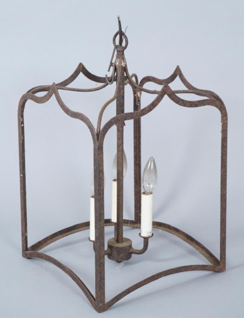 Vintage Gothic Revival Cast Iron 3 Light Lantern (1 of 8)