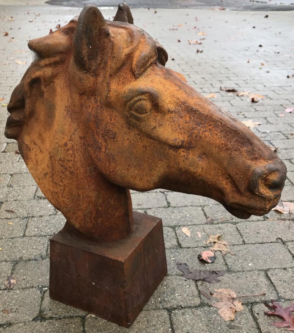 Cast Iron Figural Horse Bust Statue (1 of 3)