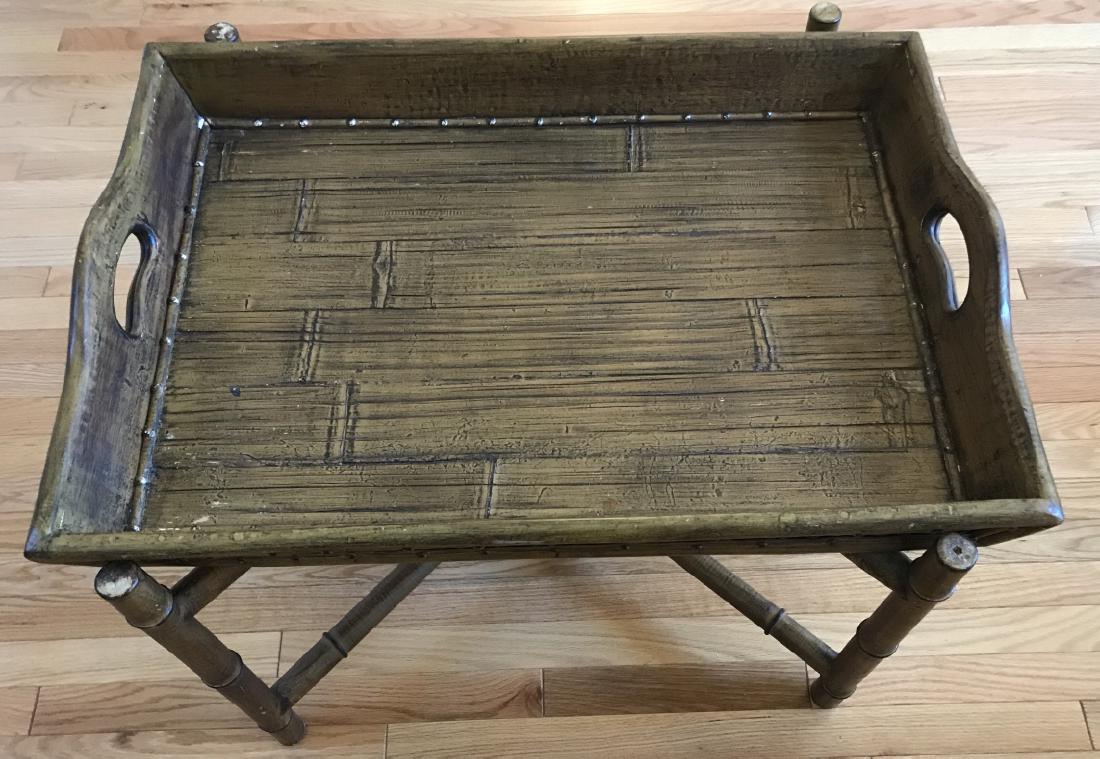 Contemporary Faux Bamboo Tray Top Coffee Table (1 of 4)