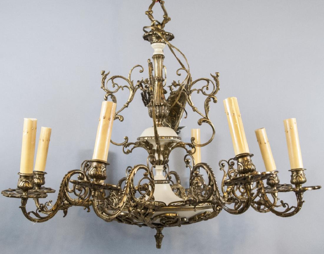 French Empire Style Gilt Metal 8 Arm Chandelier (1 of 10)