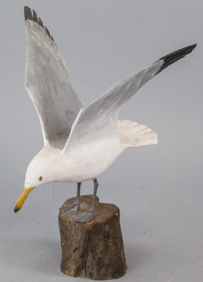 Signed Peter Peltz Carved Seagull Decoy