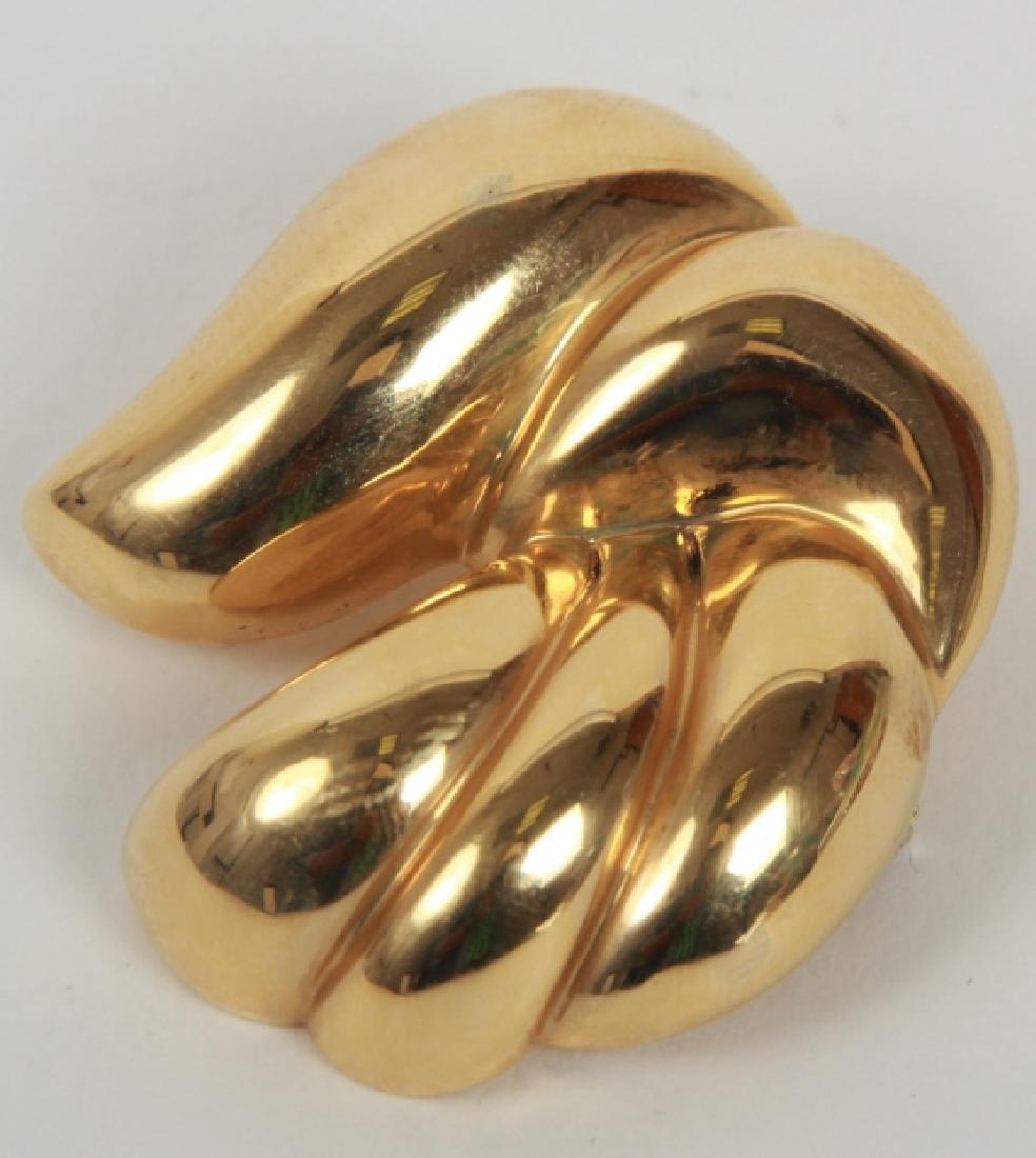 Large Retro Design 18kt Yellow Gold Brooch Pin (1 of 2)