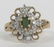 Estate 14kt Yellow Gold Chrysoprase & Diamond Ring