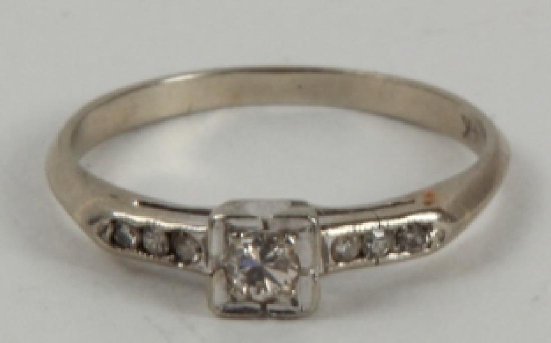 Estate 14kt White Gold Diamond Engagement Ring (1 of 4)