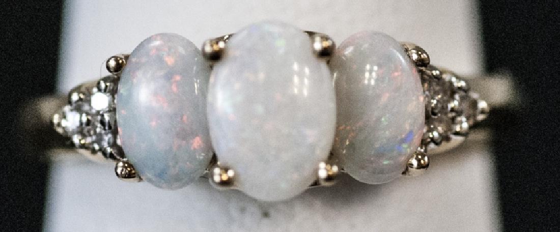 Estate Yellow Gold Opal & Diamond Ring (1 of 10)