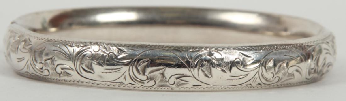 Estate High Grade Silver Hinged Bangle Bracelet (1 of 5)