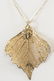 Gold Plated Leaf Necklace Pendant w Vermeil Chain