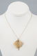 Gold Plated Leaf Necklace Pendant w Vermeil Chain - 2