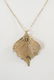 Gold Plated Leaf Necklace Pendant w Vermeil Chain - 3