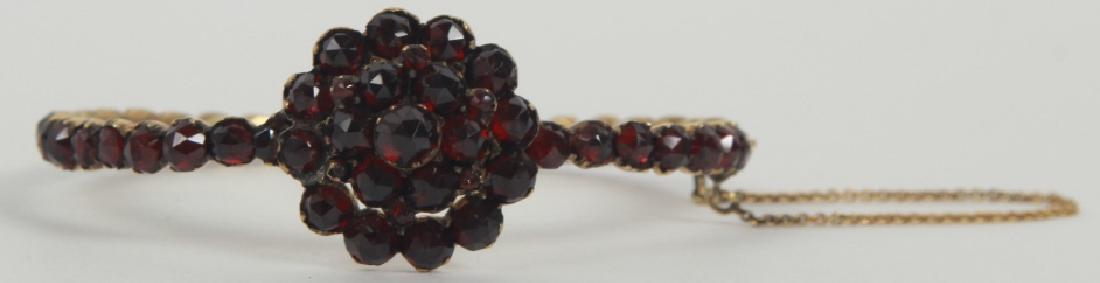 Antique 19th C Rose Cut Garnet Bangle Bracelet (1 of 5)