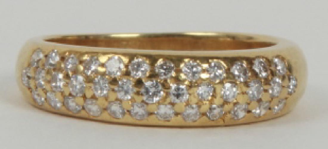 18kt Yellow Gold Pave Set Diamond Half Loop Ring (1 of 3)