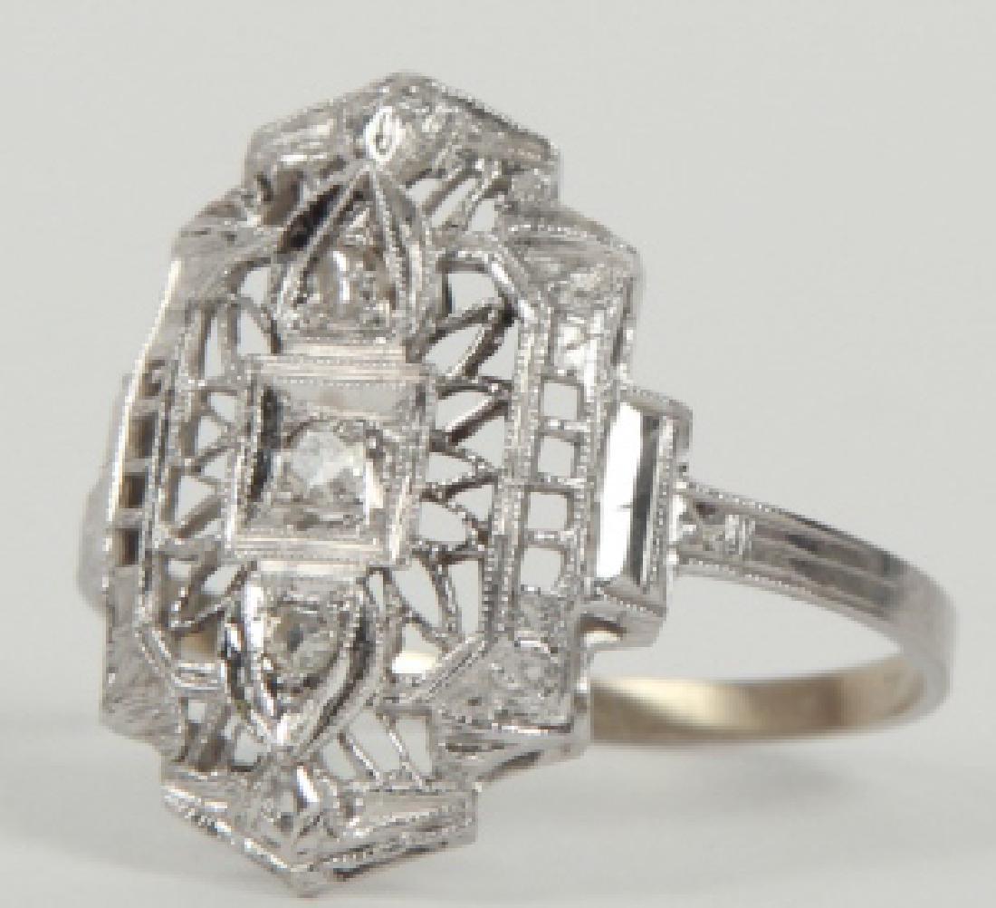 Estate Edwardian Style 18k White Gold Diamond Ring (1 of 4)