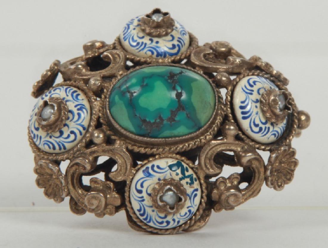 Antique Austro Hungarian Silver & Enamel Brooch (1 of 3)
