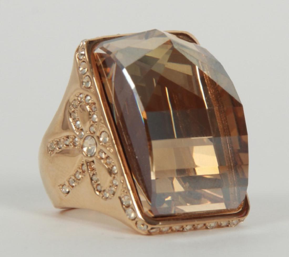 Vintage Christian Dior Gilt Metal & Crystal Ring (1 of 3)