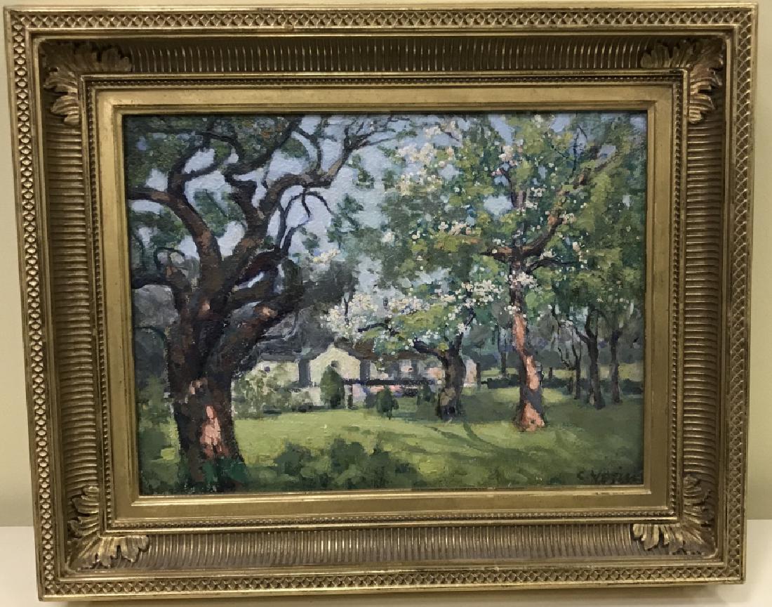 Charles Vezin Signed Oil Painting Landscape Scene (1 of 8)