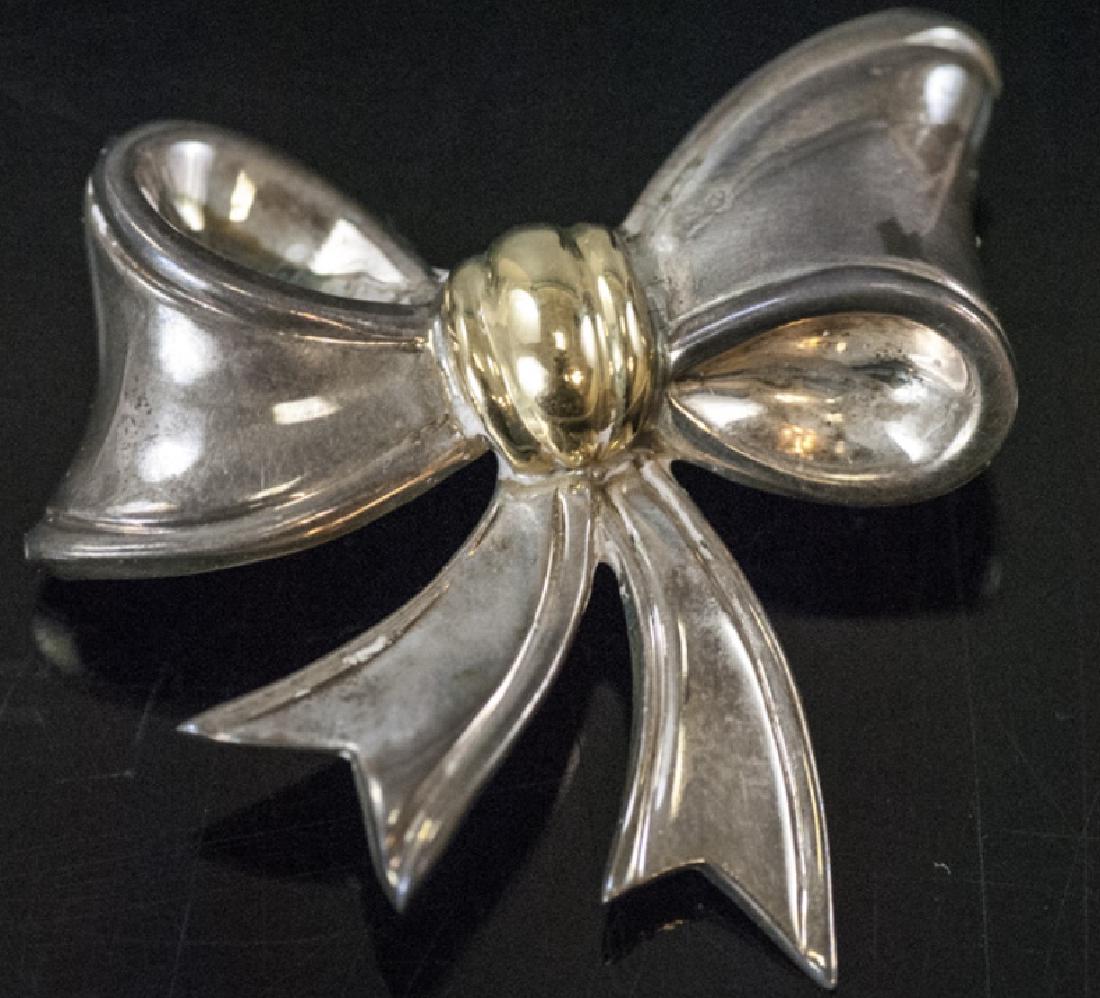 Tiffany & Co 18k Gold & Sterling Silver Bow Brooch (1 of 5)