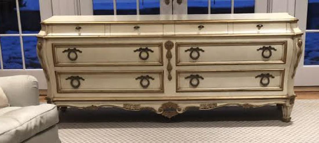 French Rococo Revival Style White & Gold Bureau (1 of 8)