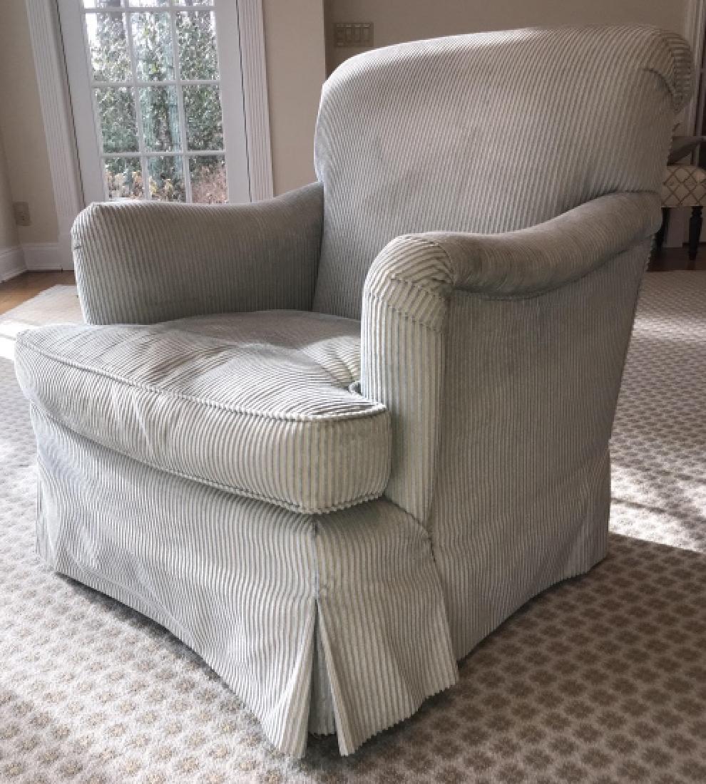 Custom Contemporary English Style Blue Armchair (1 of 3)