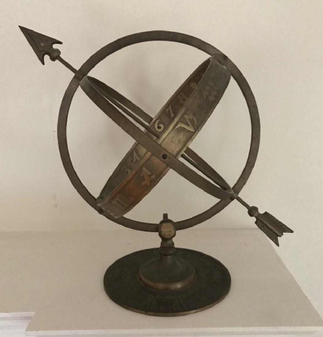 Armillary Sphere Statue w Zodiac Design Motif (1 of 5)