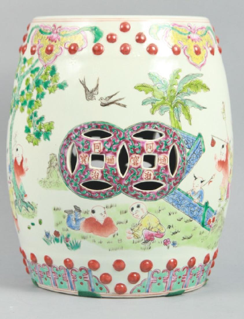 Chinese Hand Painted Porcelain Garden Stool (1 of 7)