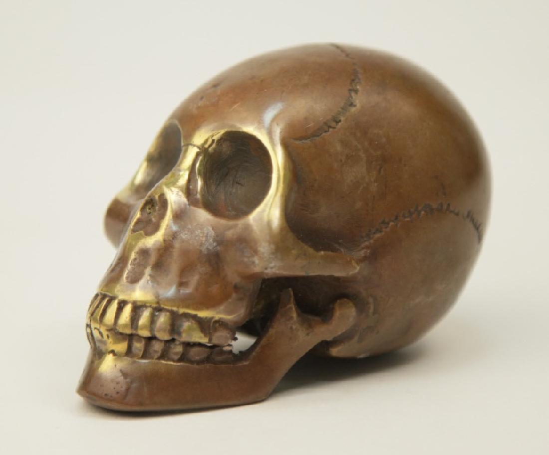 Bronze Table Statue - Memento Mori Human Skull (1 of 7)