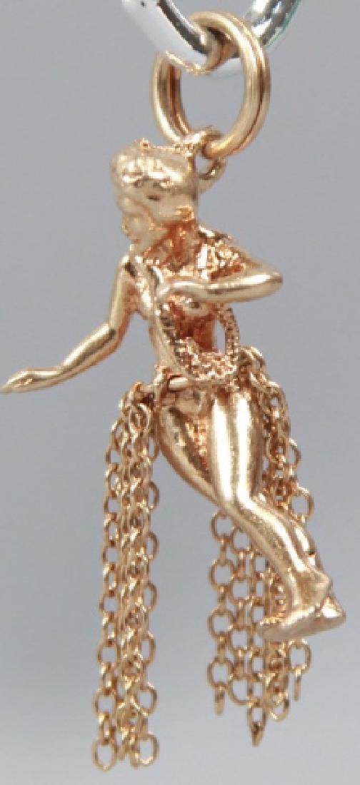 Estate 14k Gold Hawaiian Hula Skirt Pendant Charm (1 of 3)