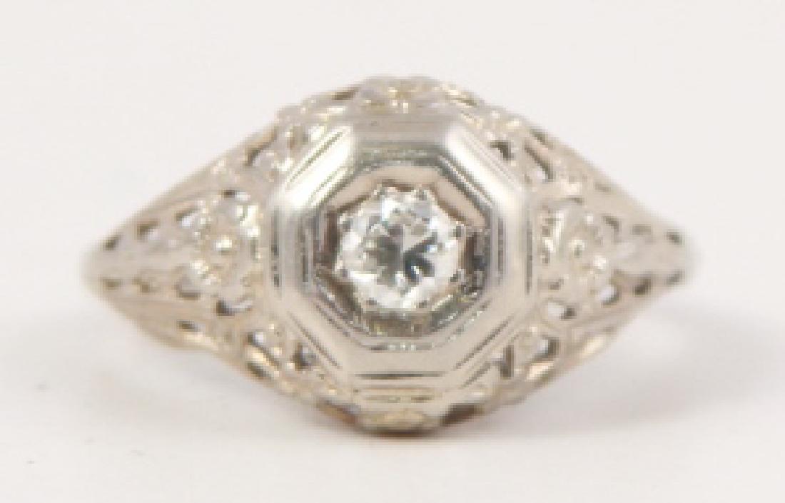 Estate 14kt Rose Gold Ring w .12 Carat Diamond (1 of 4)