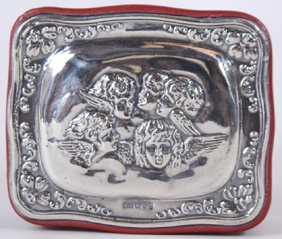 Sterling Silver & Leather Jewelry or Table Box (1 of 4)