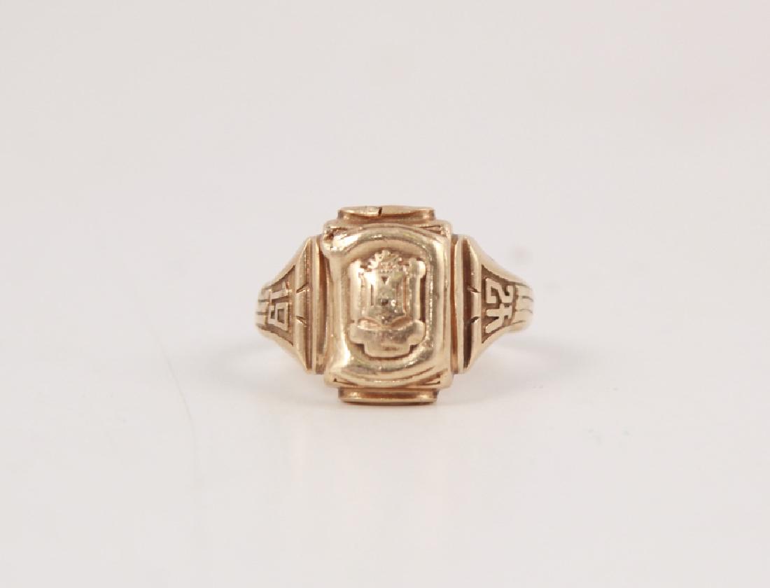 Circa 1942 10kt Yellow Gold Class Signet Ring (1 of 4)