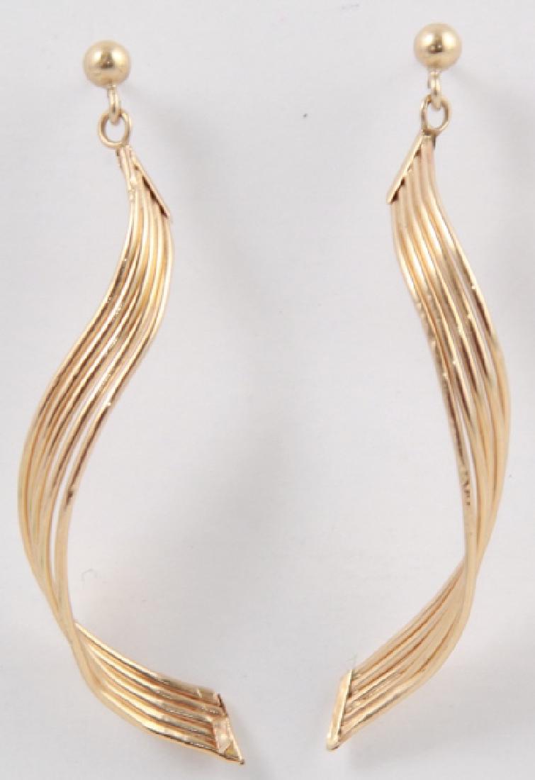 Pair Vintage 14kt Yellow Gold Spiral Earrings (1 of 2)