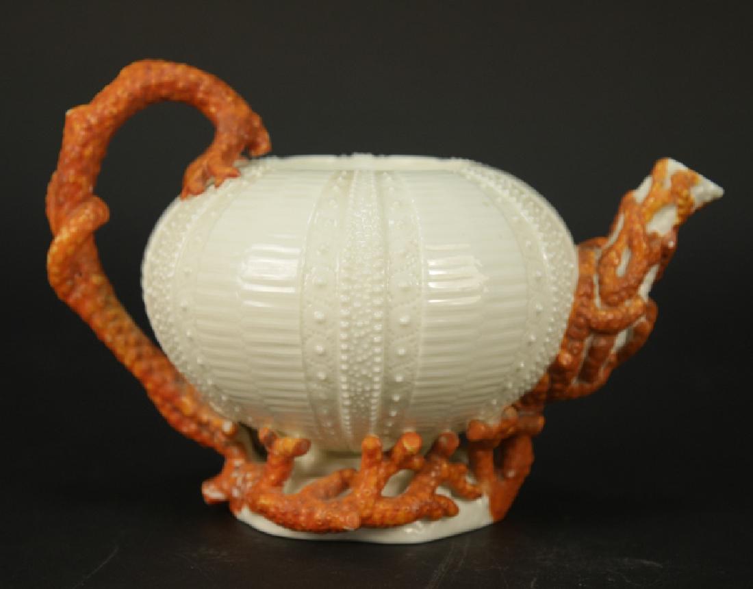 Antique Belleek Figural Coral Design Teapot (1 of 7)
