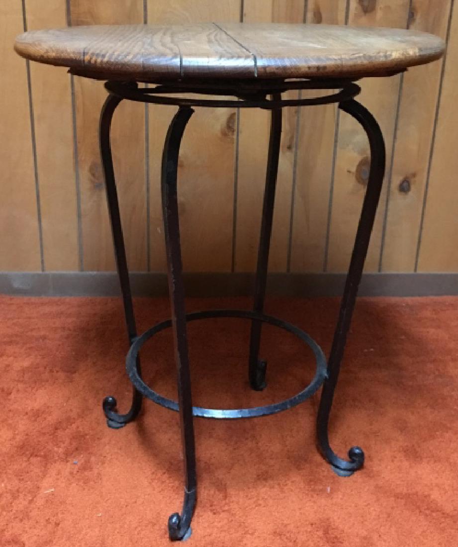 Traditional Style Wood & Wrought Iron Side Table (1 of 6)
