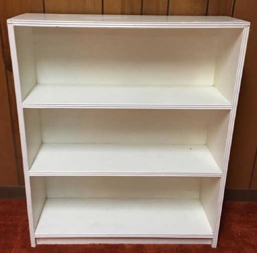 Contemporary White Wooden Shelving Bookcase