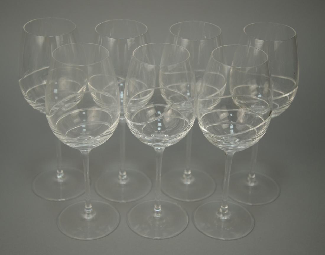 7 Large Waterford Crystal Flight Wine Glasses: 7 Large Waterford Crystal Flight Wine Glasses. 10.5 inches x 4.5 inches in diameter.