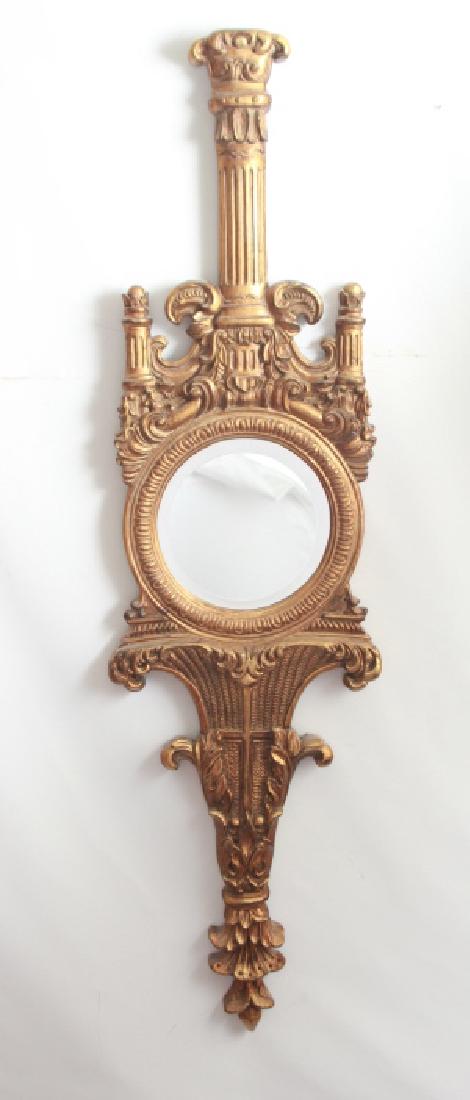 Large Figural Neo Classical Gold Tone Wall Mirror (1 of 4)