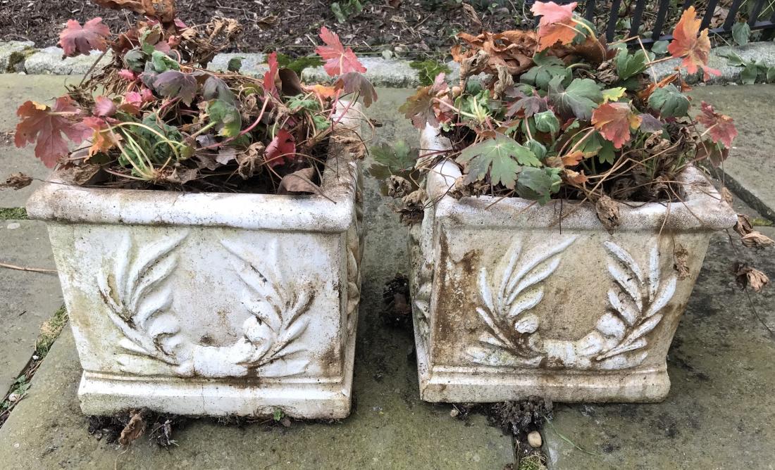 Pair Neo Classical Style Cast Stone Planter Pots (1 of 3)