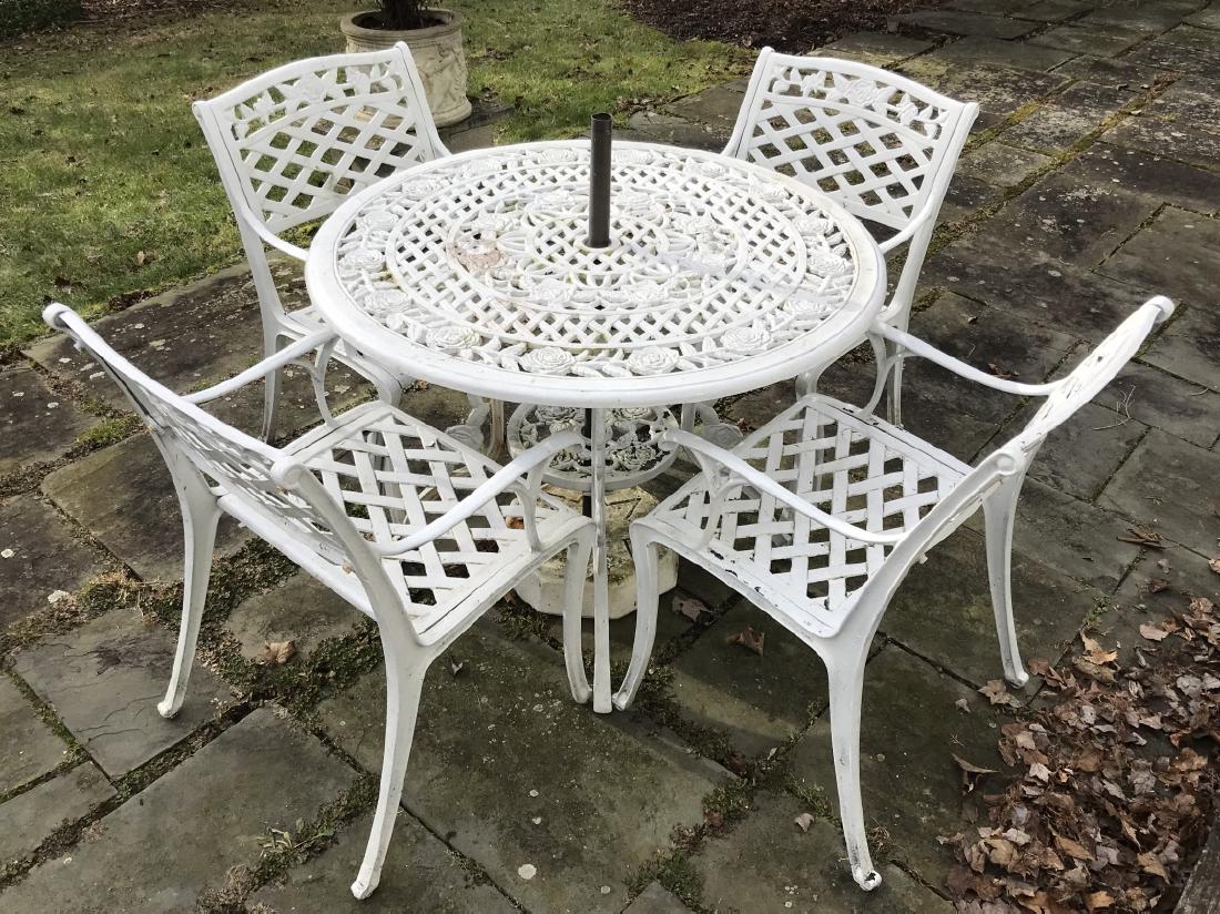 Outdoor Cast & Painted Metal Armchairs & Table (1 of 3)