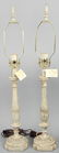 Pair Column Form French Provencal Stick Lamps