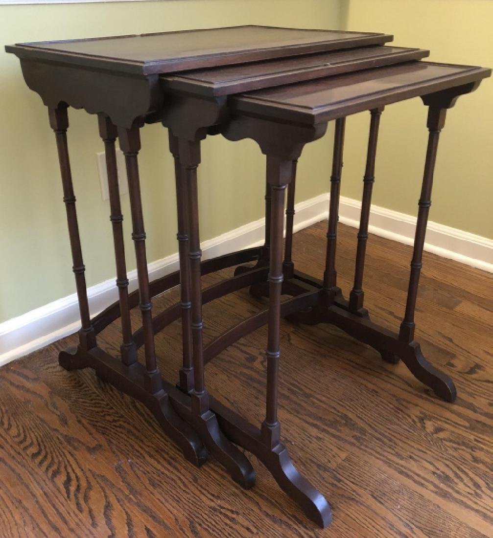 Georgian Style Faux Bamboo Mahogany Nesting Tables (1 of 2)