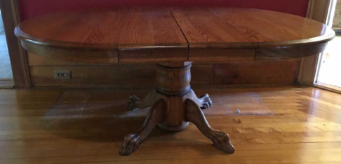 Oak Claw Foot Dining Table