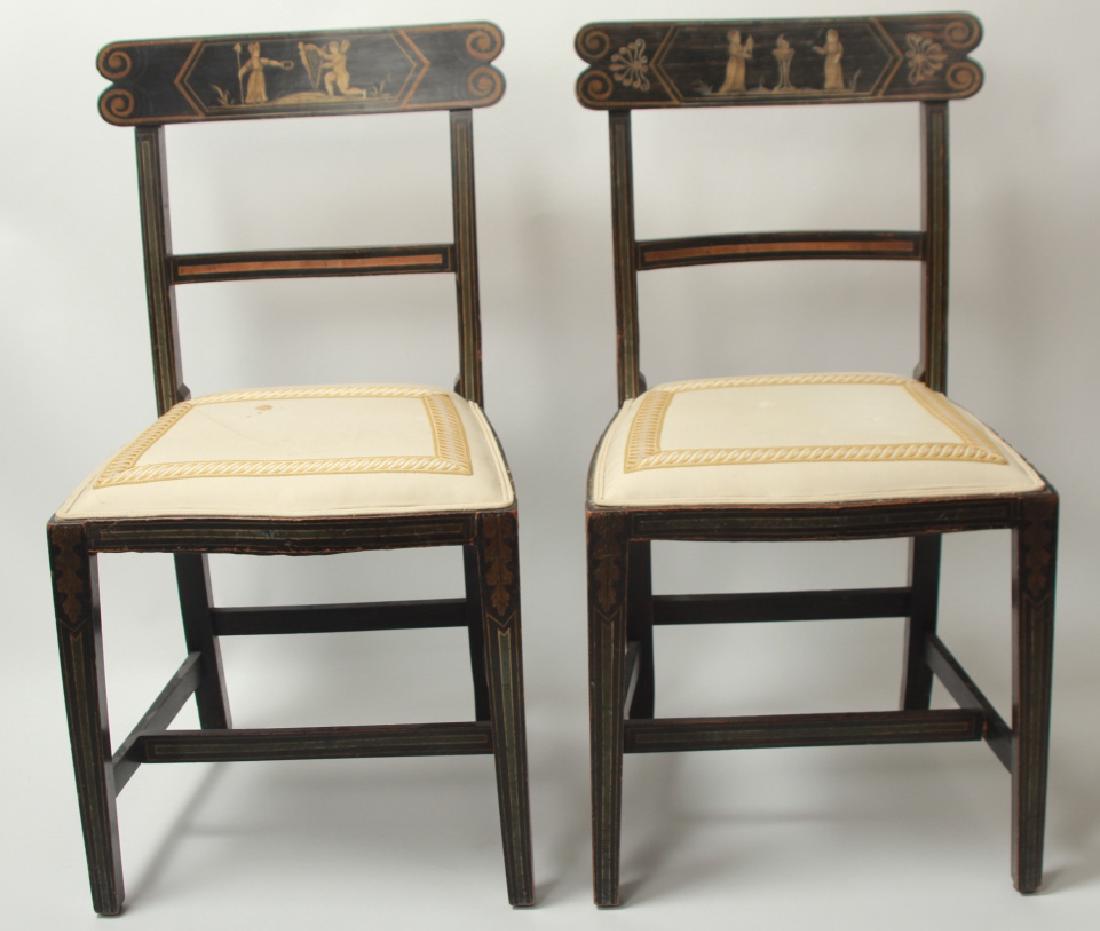 Pair of Antique 19th C Hand Painted Side Chairs (1 of 7)