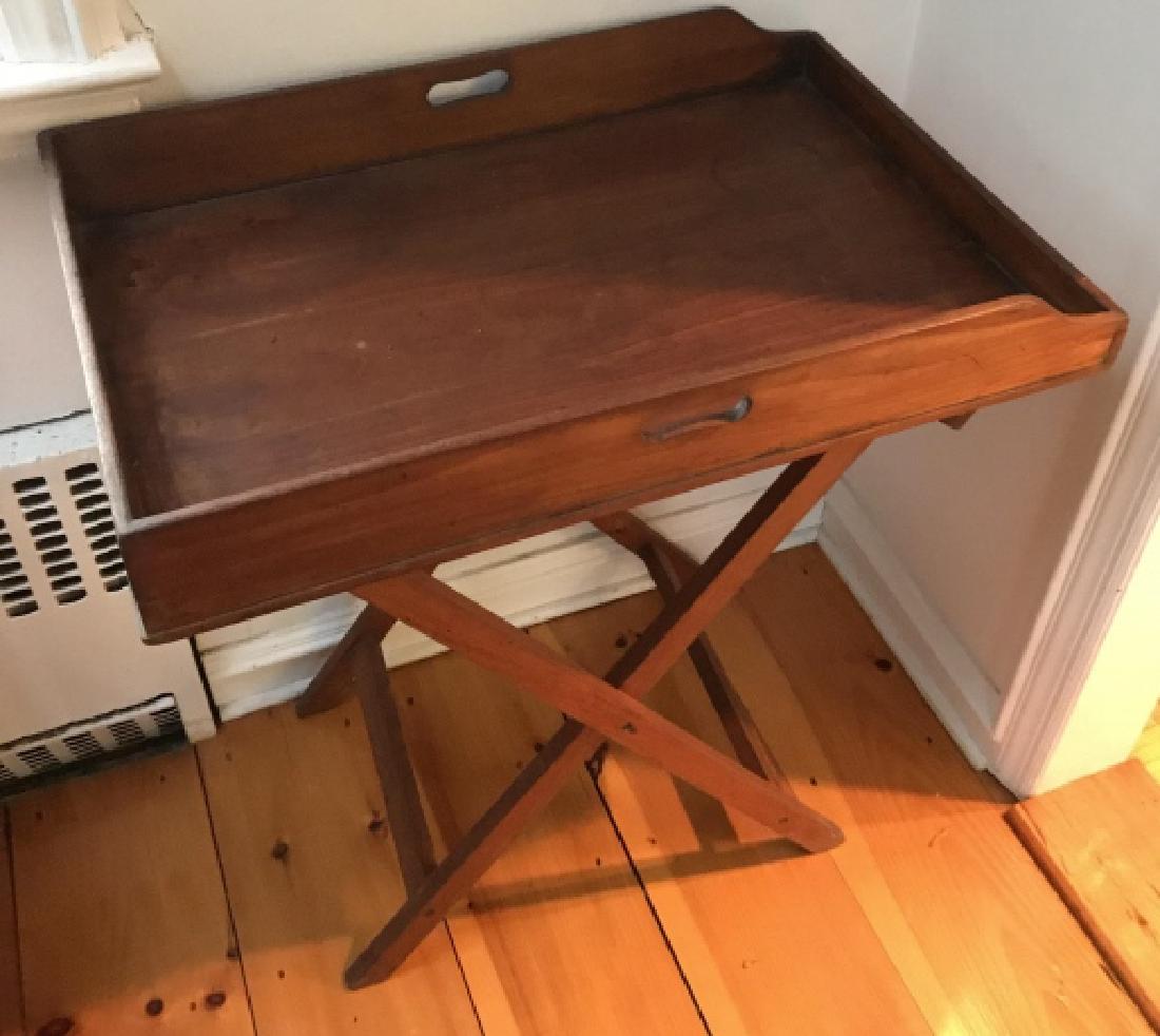 English Campaign Style Tray Top Table / Bar Stand (1 of 3)