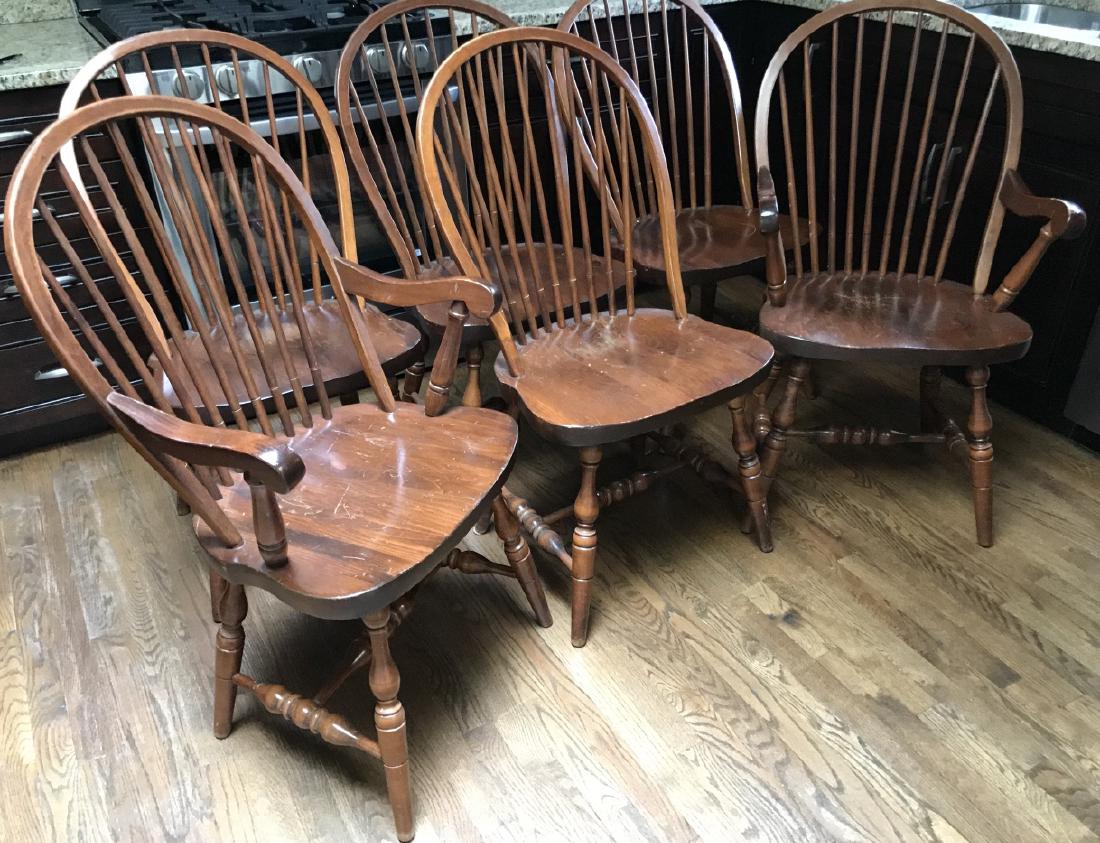 6 English Windsor Style Barrel Back Dining Chairs (1 of 3)