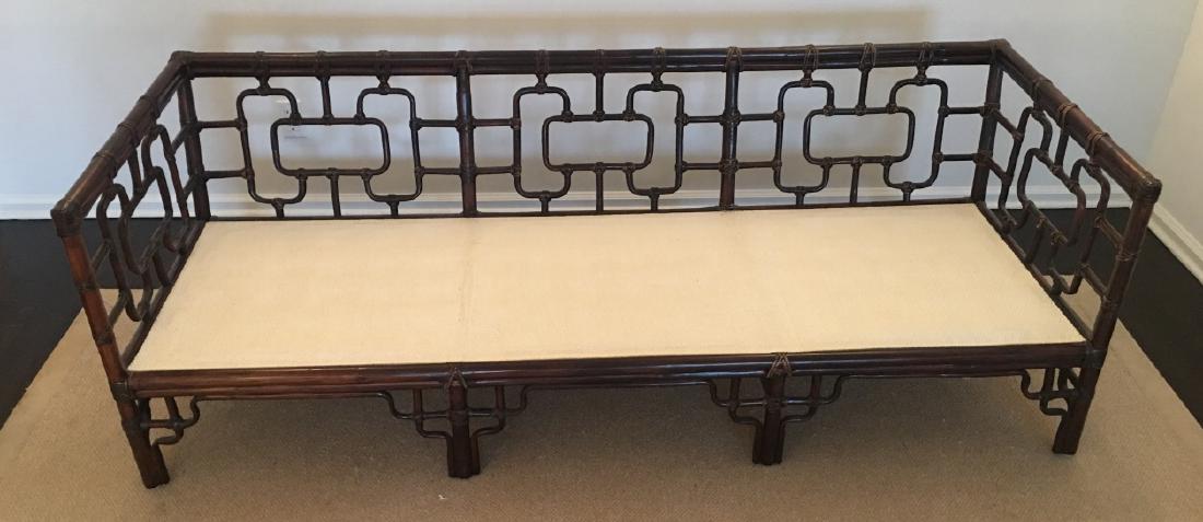 Asian Style Bamboo Frame Settee / Sofa W Cushions (1 of 10)