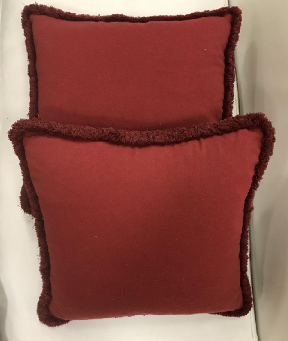 Pair of Custom Made Down Blend Pillows w Fringe (1 of 3)