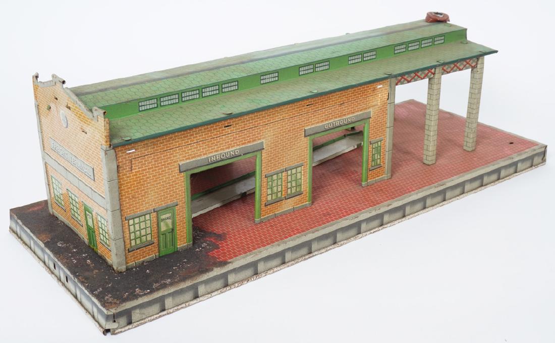 Lithographed Tin Model / Toy Freight Train Station (1 of 7)
