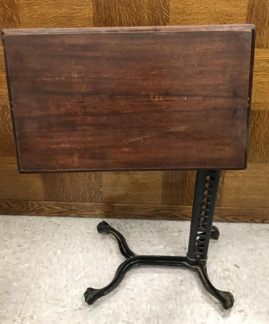 Antique Drafting Table W Iron Base & Claw Feet (1 of 4)