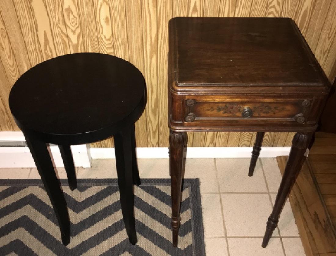 Two End Tables - French Style & Round Contemporary (1 of 3)