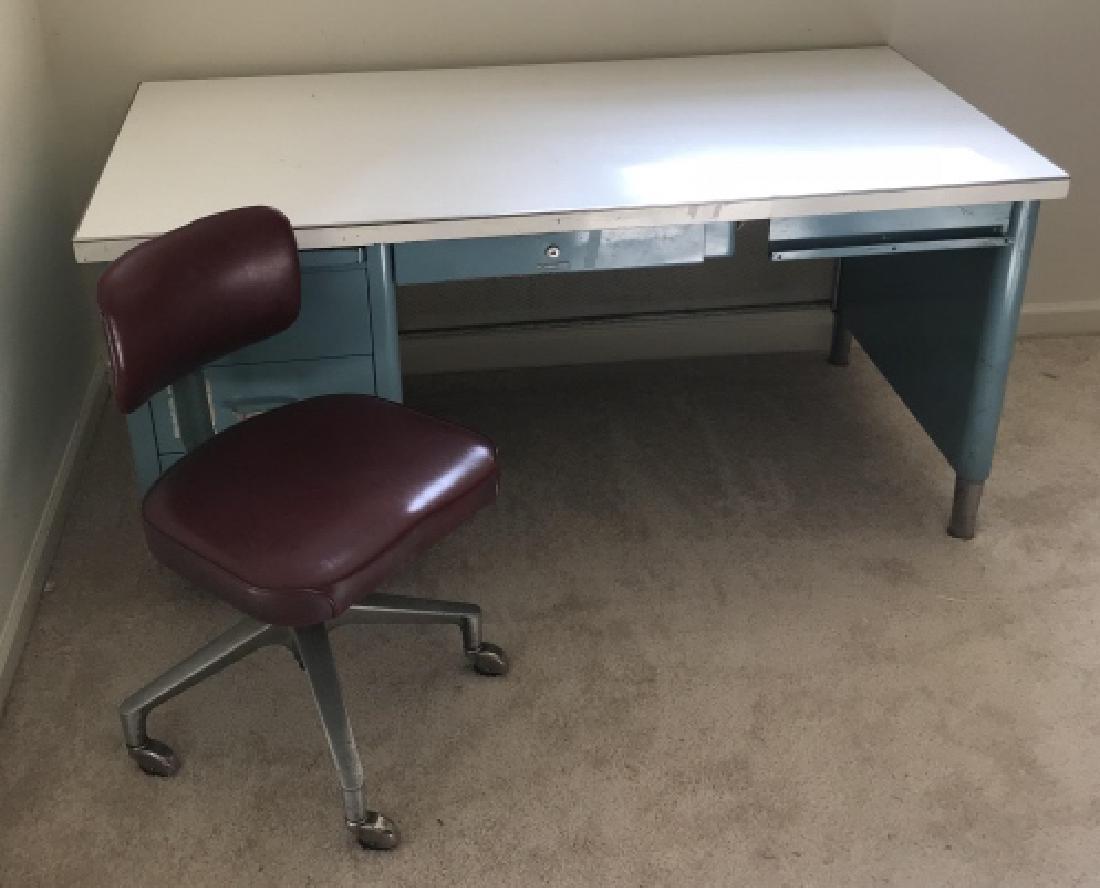 Retro Mid Century Modern Office Desk & Chair (1 of 4)