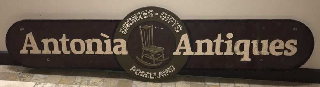 Hand Painted Wooden Antiques Store Sign (1 of 8)